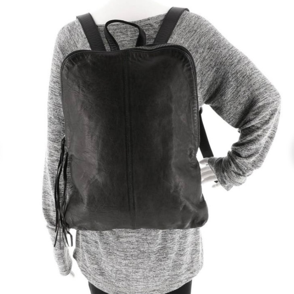 Free People **LEATHER** NWT Goldie Backpack (Black) Retail $398 - Picture 7 of 7